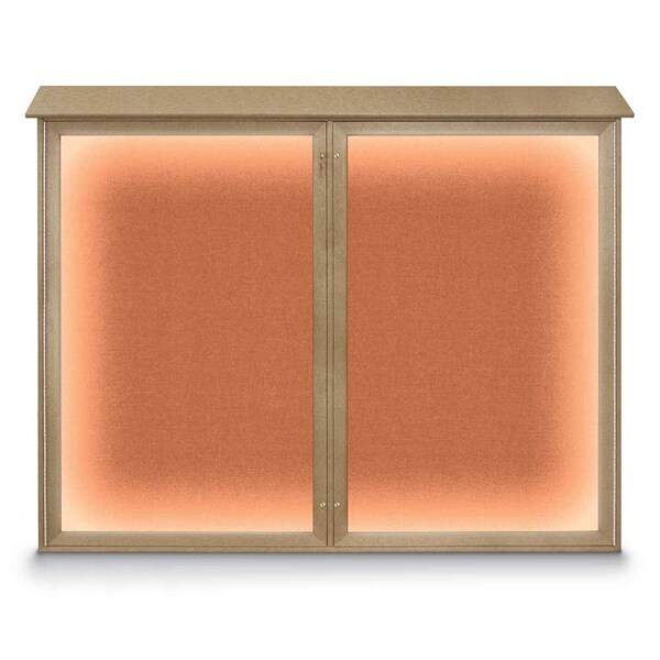 United Visual Products Triple Door Enclosed Indoor Letterboard UV1128-BLACK-WHITE - main